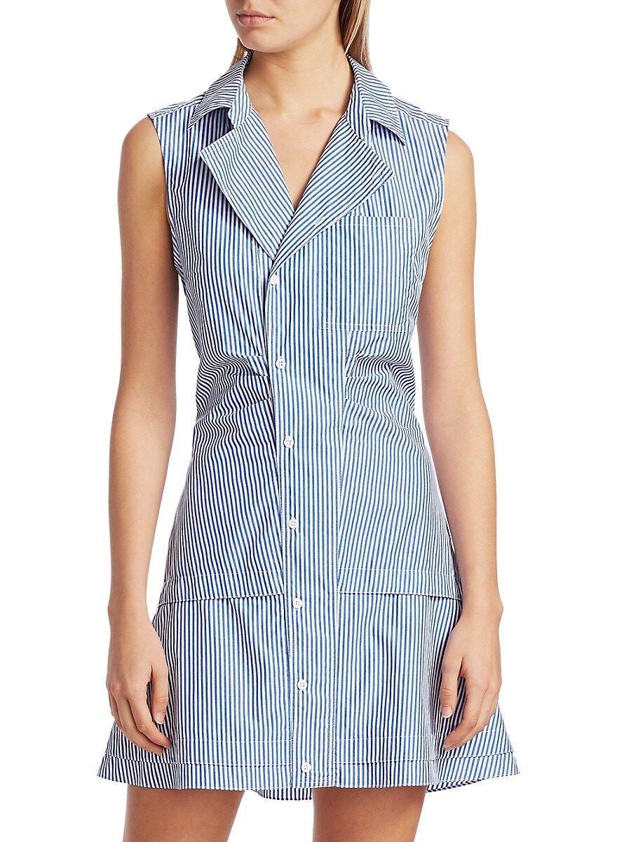 10 Crosby Derek Lam Satina Striped Shirt Dress in Blue