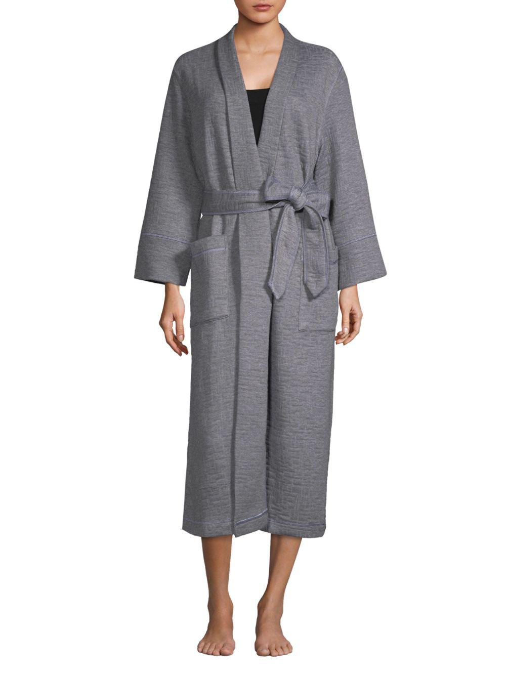 Natori Synthetic Quilted Knit Robe in Heather Grey (Gray) Lyst