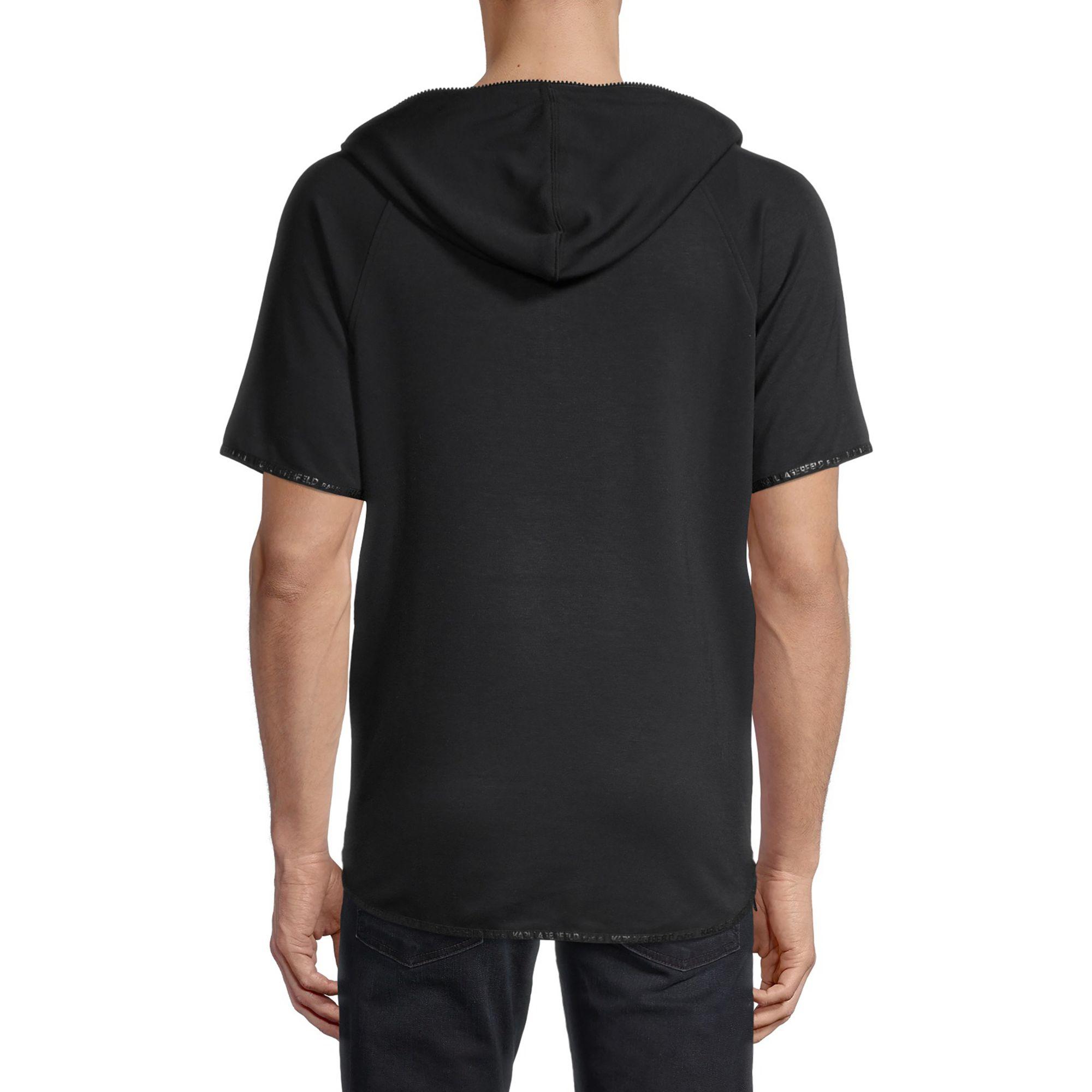 Karl Lagerfeld Synthetic Short-sleeve Pullover Hoodie in Black for Men ...