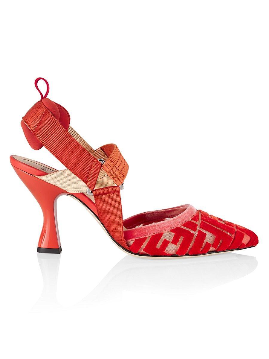 Fendi Colibri Mesh Slingback Pumps in Red Lyst