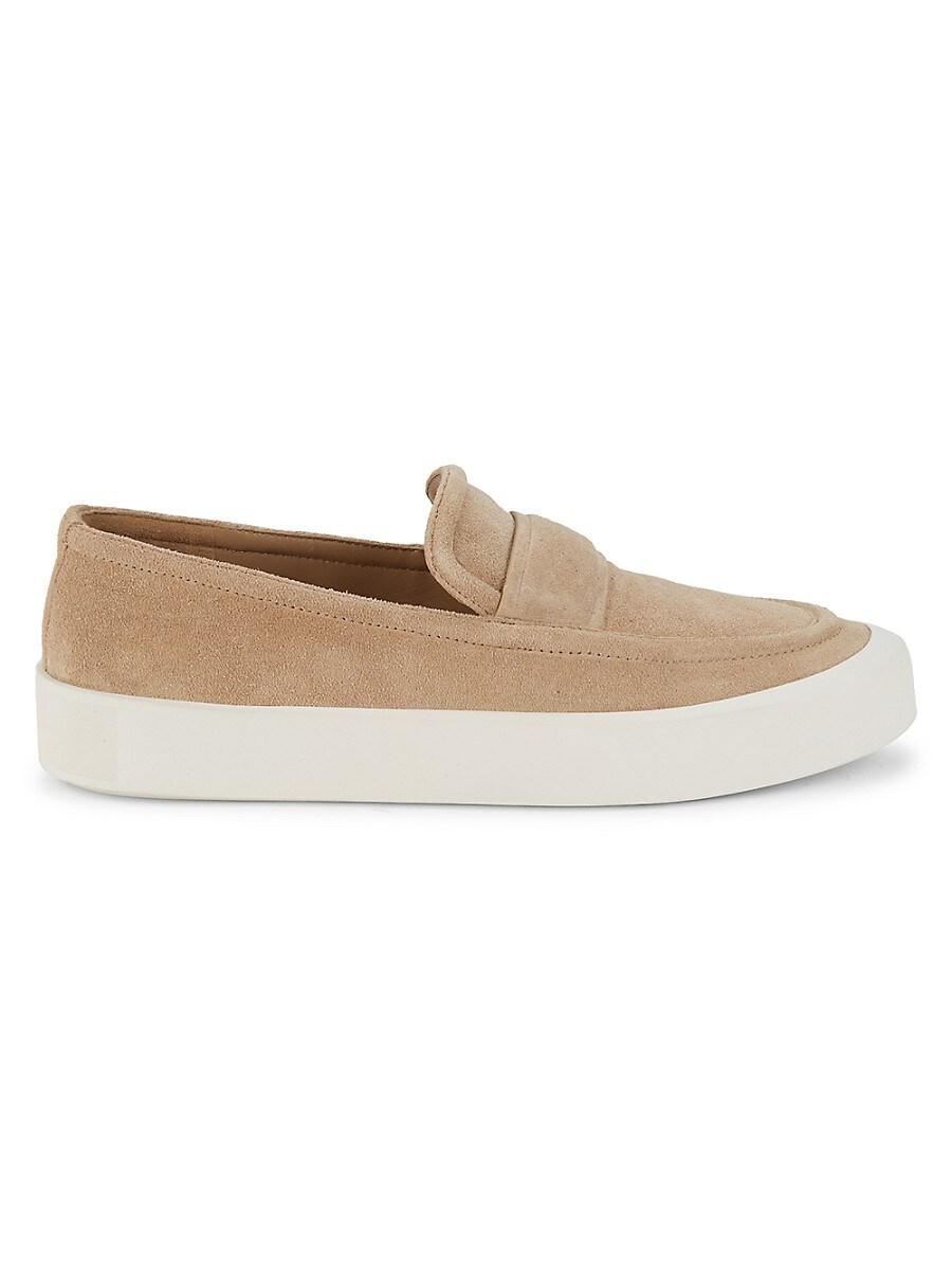 Vince Ghita Suede Platform Penny Loafers in White | Lyst