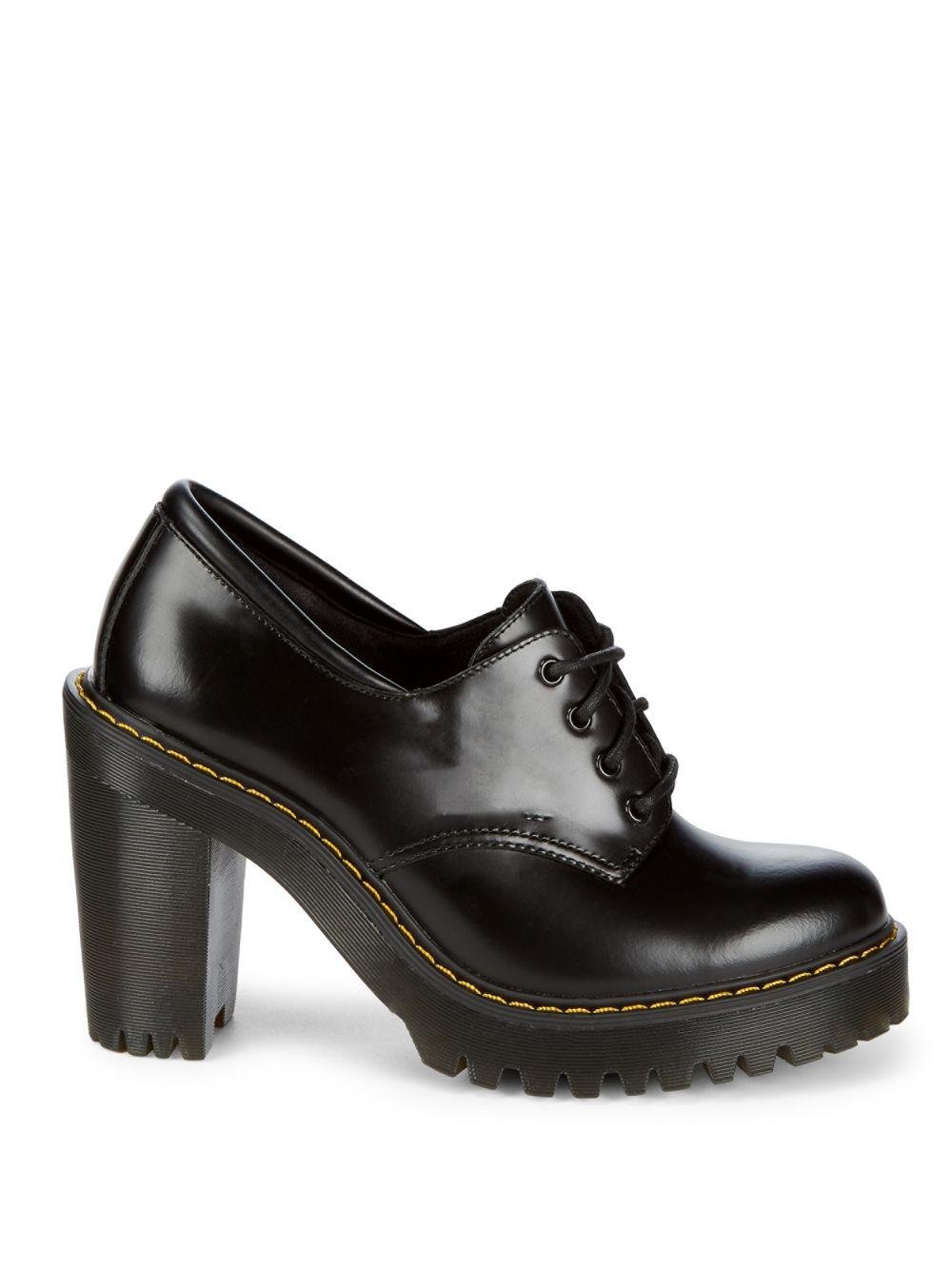 Dr. Martens Leather Salome Lace-up Heels in Black | Lyst Australia