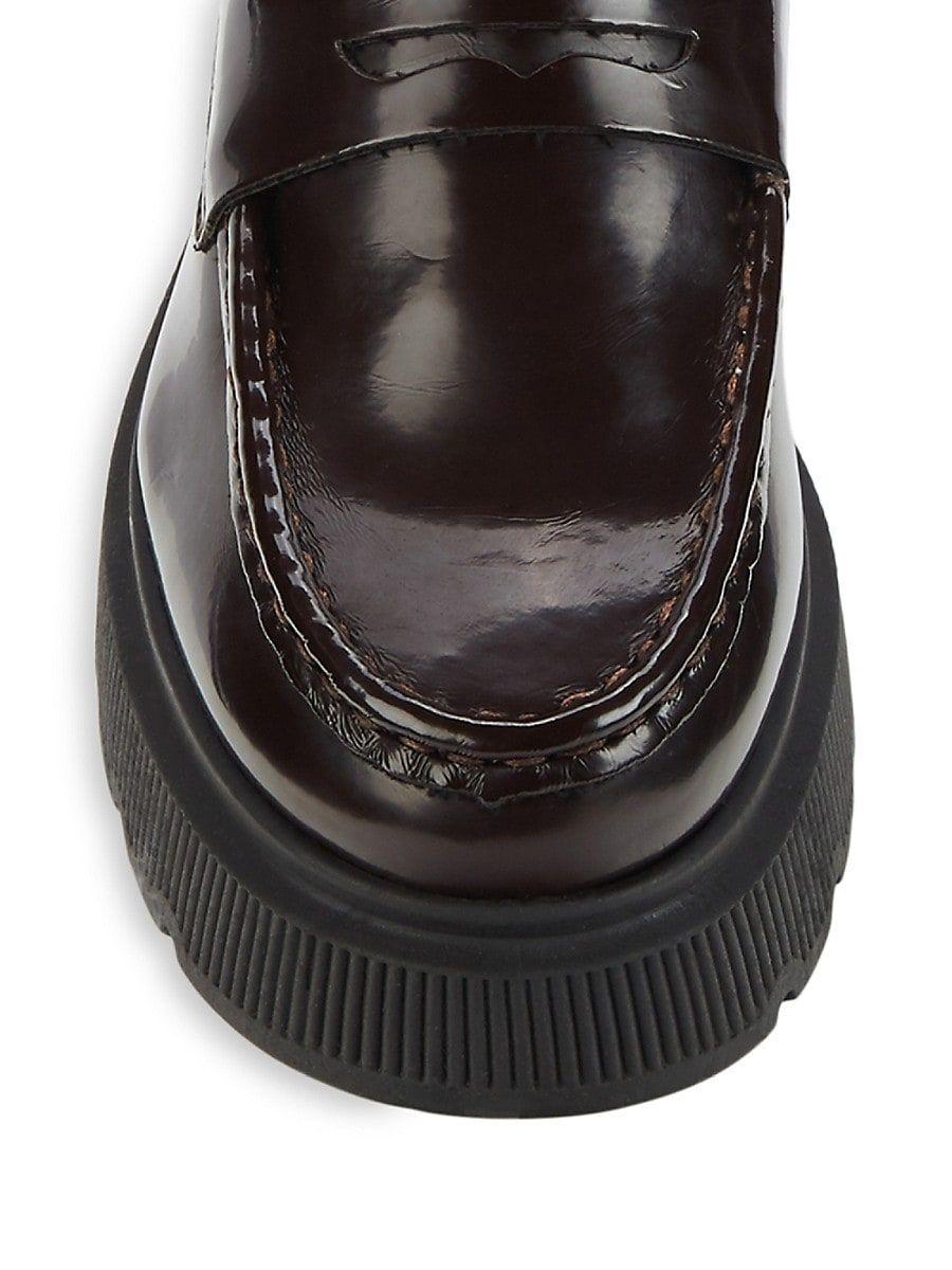 Kenneth Cole Mollye Platform Leather Penny Loafers in Black | Lyst