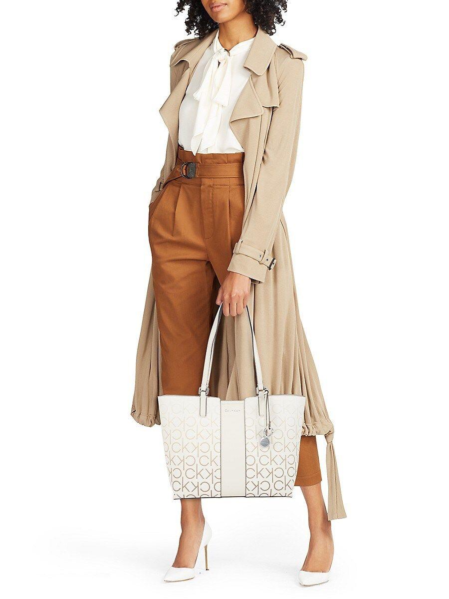 Calvin Klein Suri Logo Tote in White Lyst