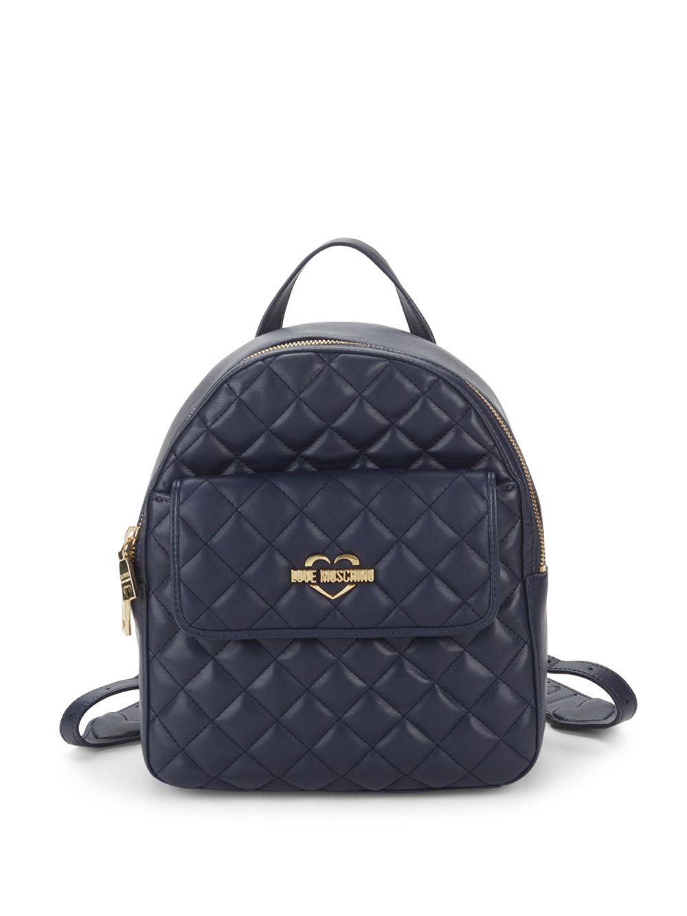 Love Moschino Quilted Logo Backpack in Navy (Blue) Lyst