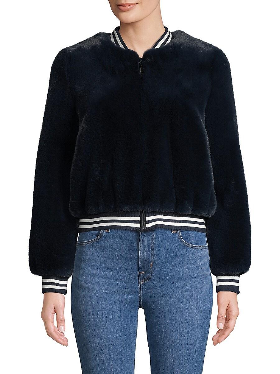 Belle Fare Faux Fur Baseball Jacket in 
