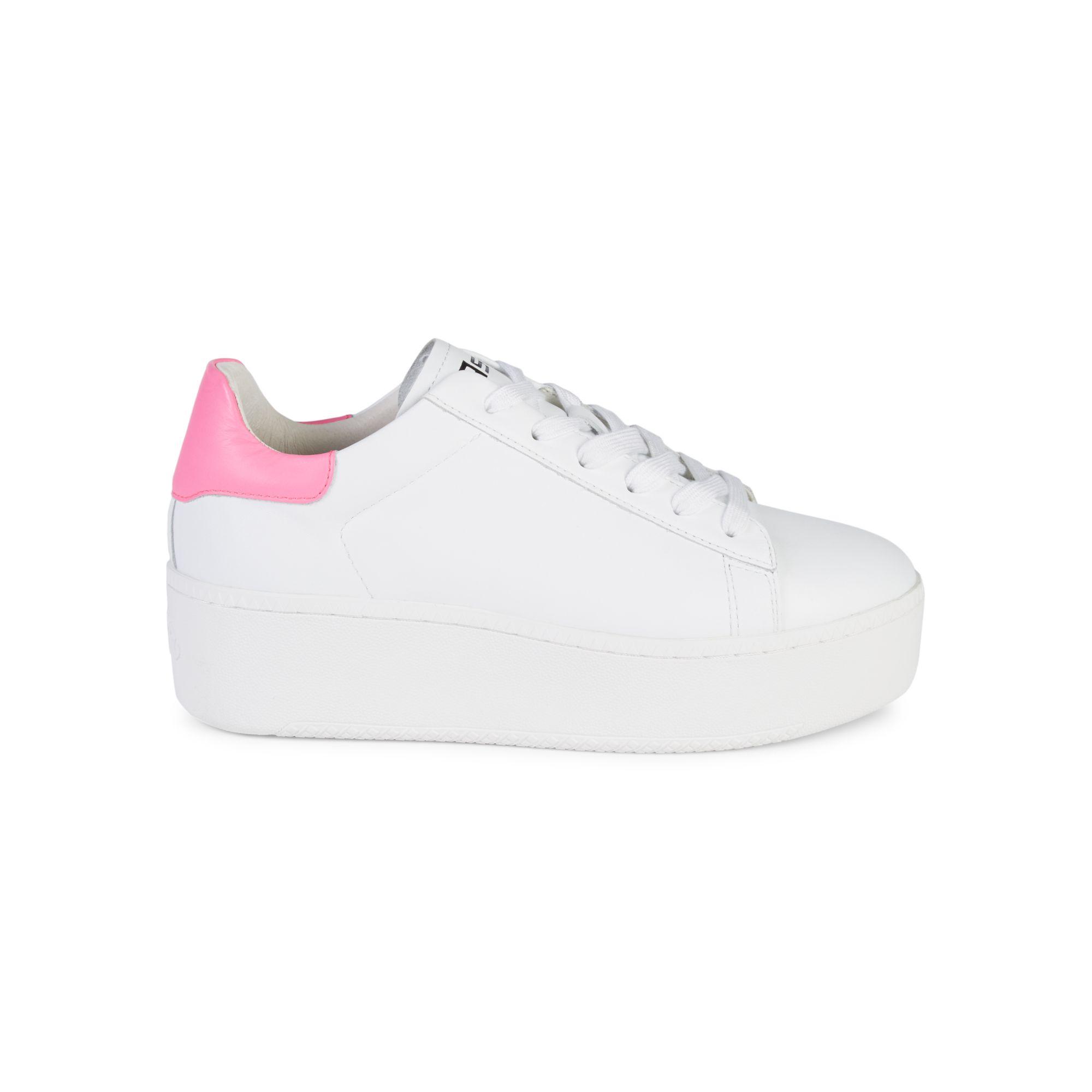 Ash Cult Leather Platform Sneakers in White Pink (White) - Lyst