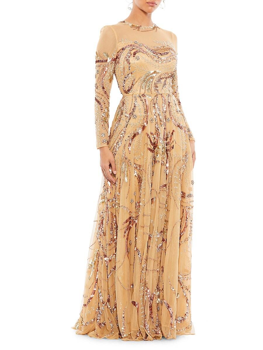 illusion sequin gown mac duggal