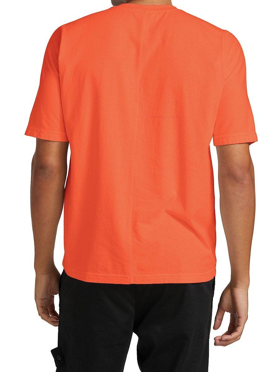 Stone Island Geometric Compass Short-sleeve T-shirt in Orange for Men | Lyst
