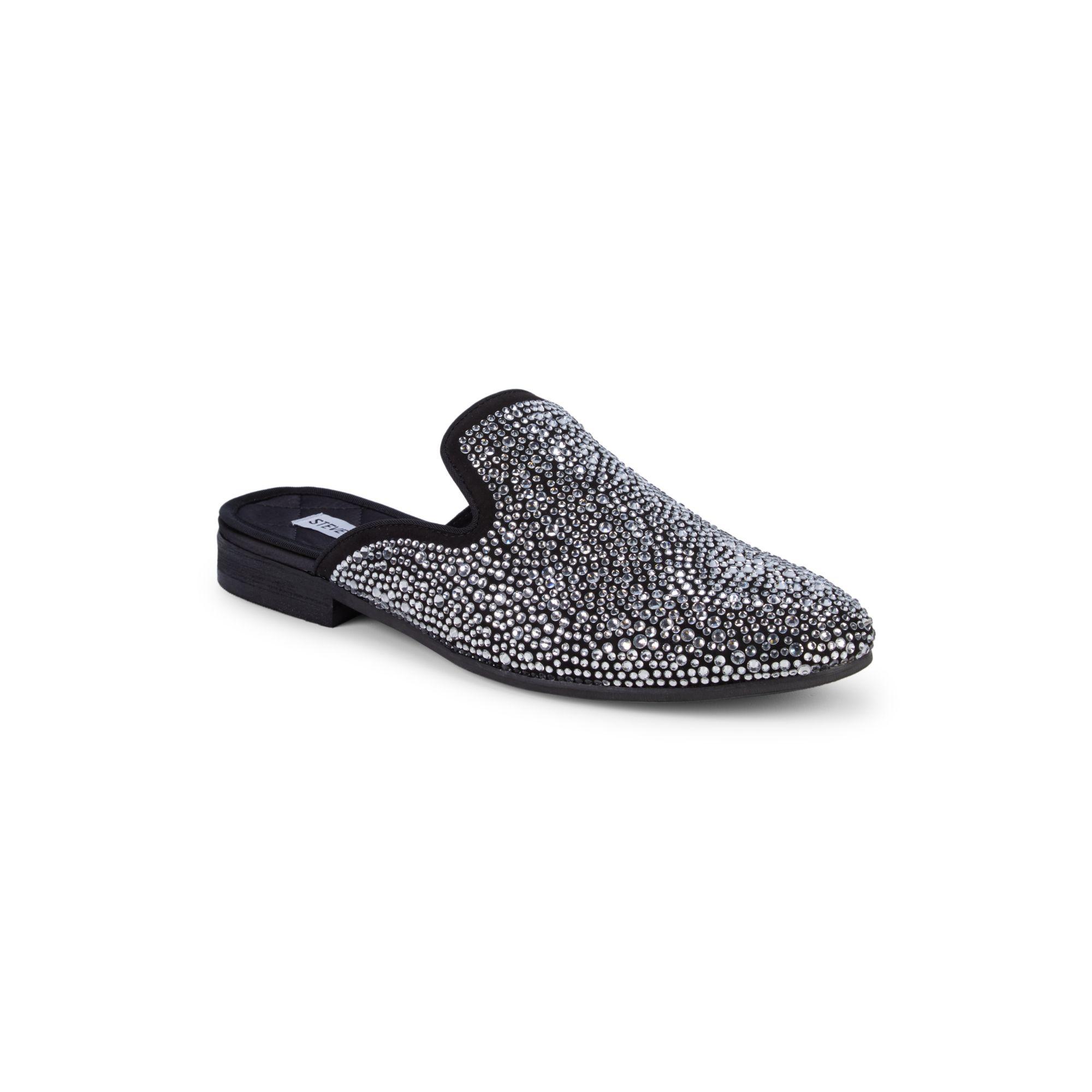 Steve Madden Embellished Loafer Mules in Black Silver (Black) for Men