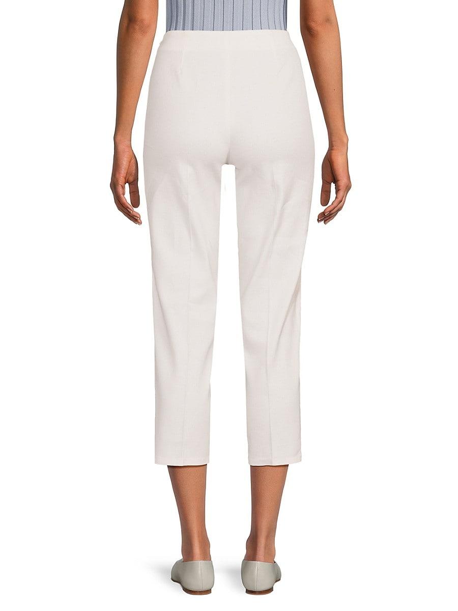 Piazza Sempione Solid Cropped Pants in White