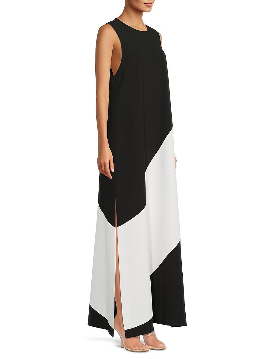 ★Alice+Olivia★Kate Two−Tone ALine Maxi Dressマキシドレス Kate Maxi Dress In Black/off White | Alice + Olivia