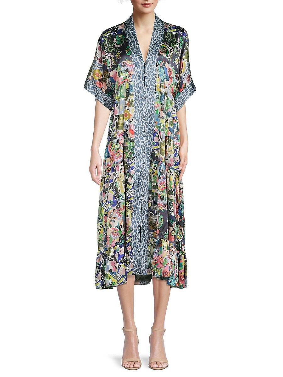 Johnny Was Chelsea Garden Silk Kimono Dress in Blue Lyst Australia