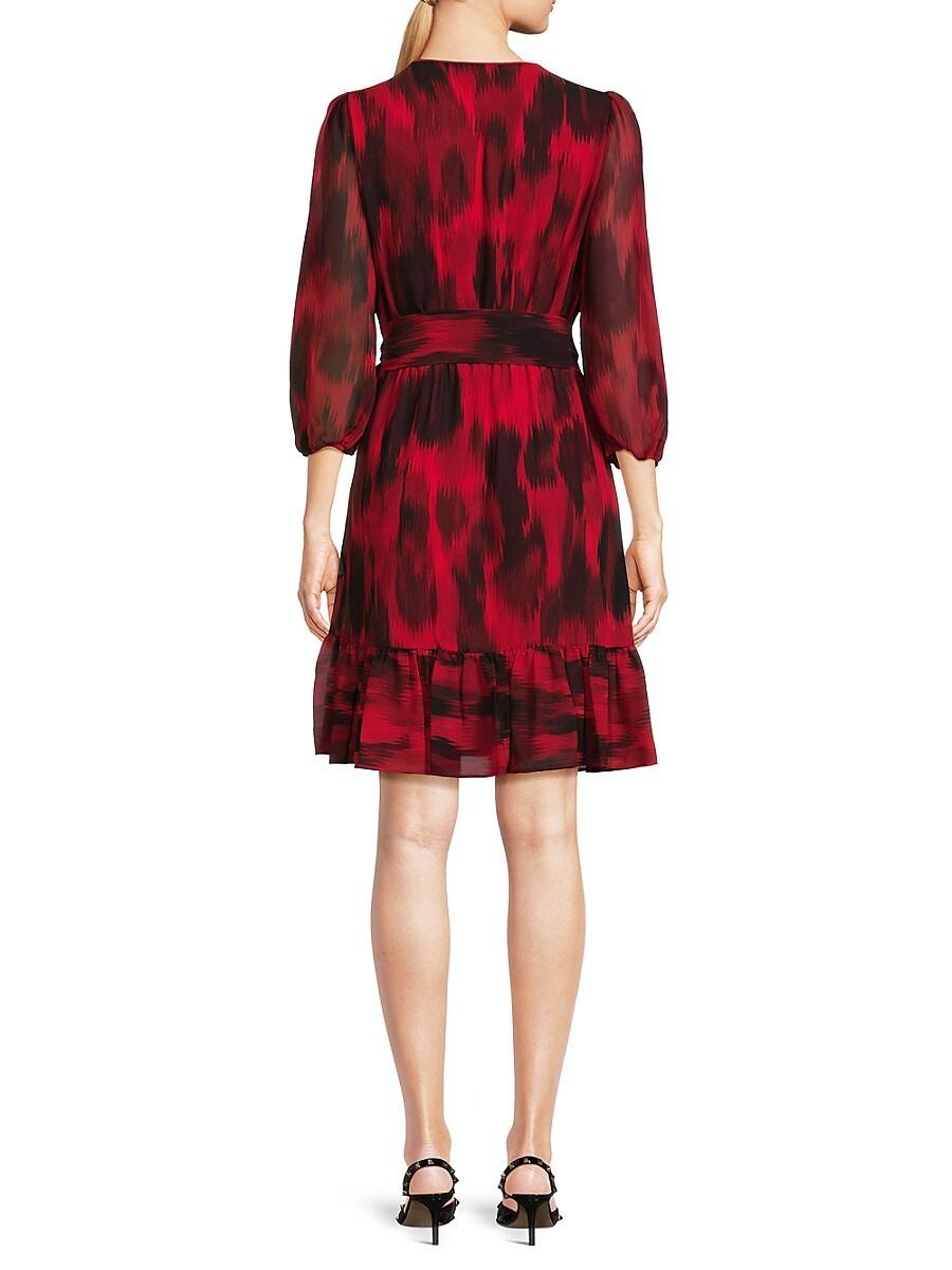 Calvin Klein Women's Plus-Size Faux-Wrap Dress with Belt  Plus size red  dress, Work dresses for women, Red wrap dress