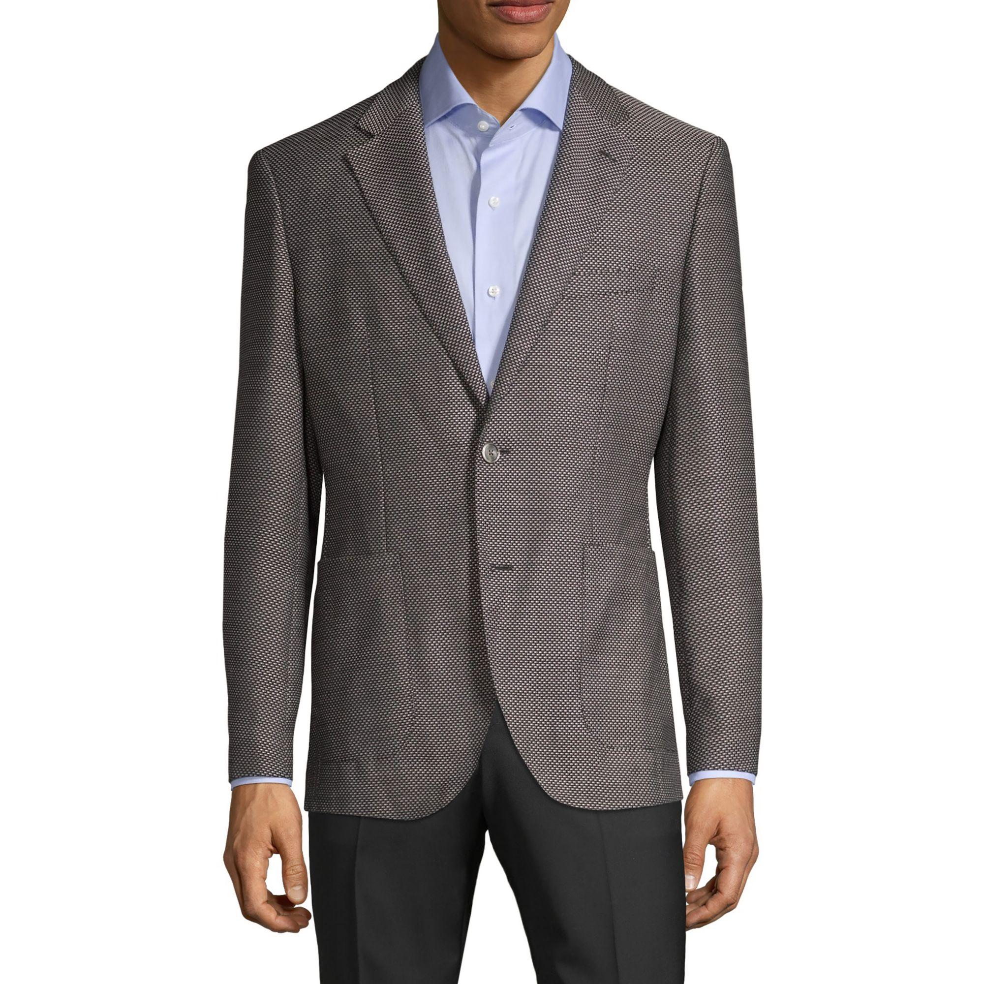 BOSS by HUGO BOSS Lanificio Tesse Biella Regular-fit Textured Wool Jacket  in Gray for Men | Lyst