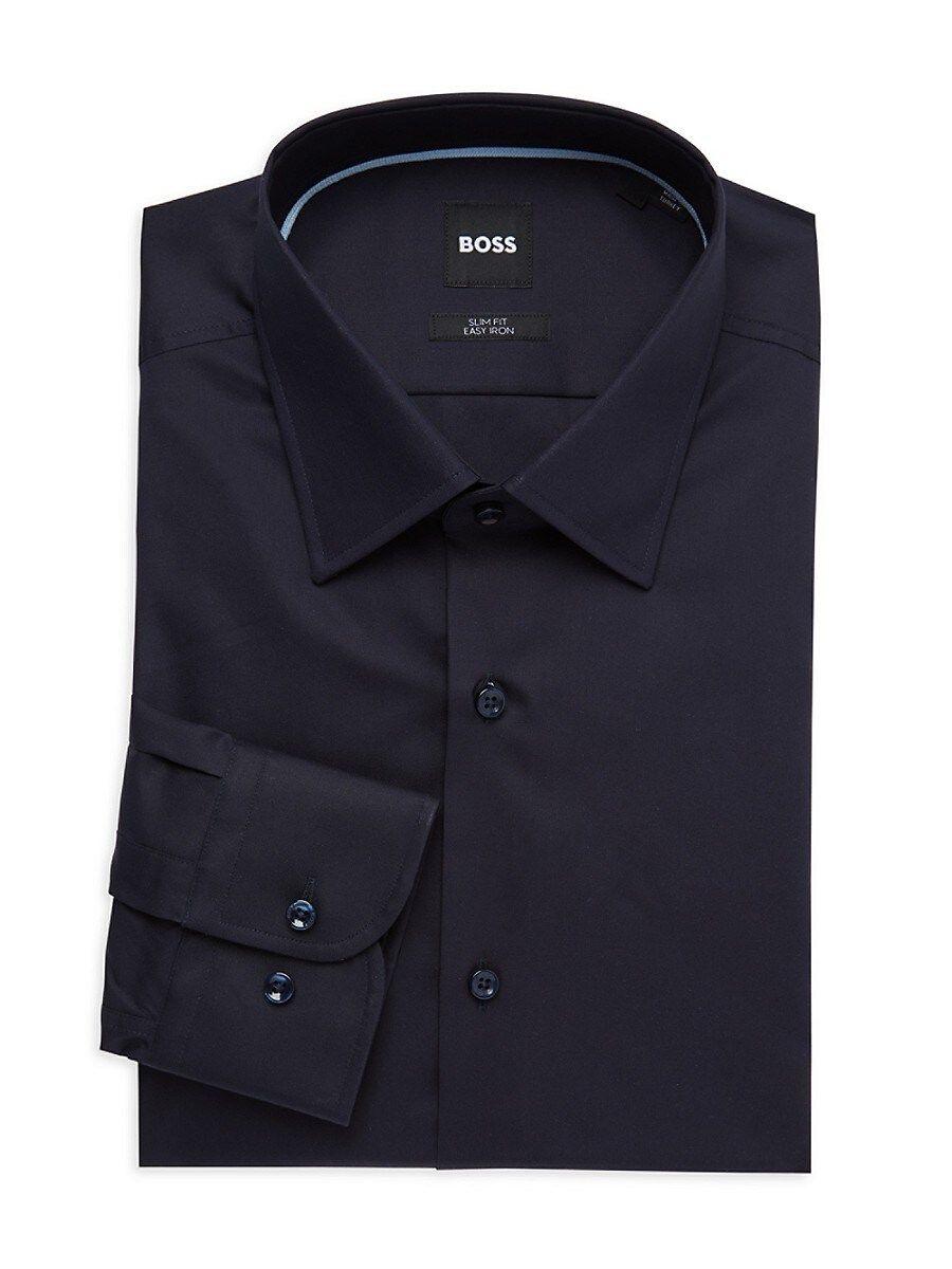 BOSS by HUGO BOSS H Hank Kent Slim Fit Dress Shirt in Blue for Men | Lyst