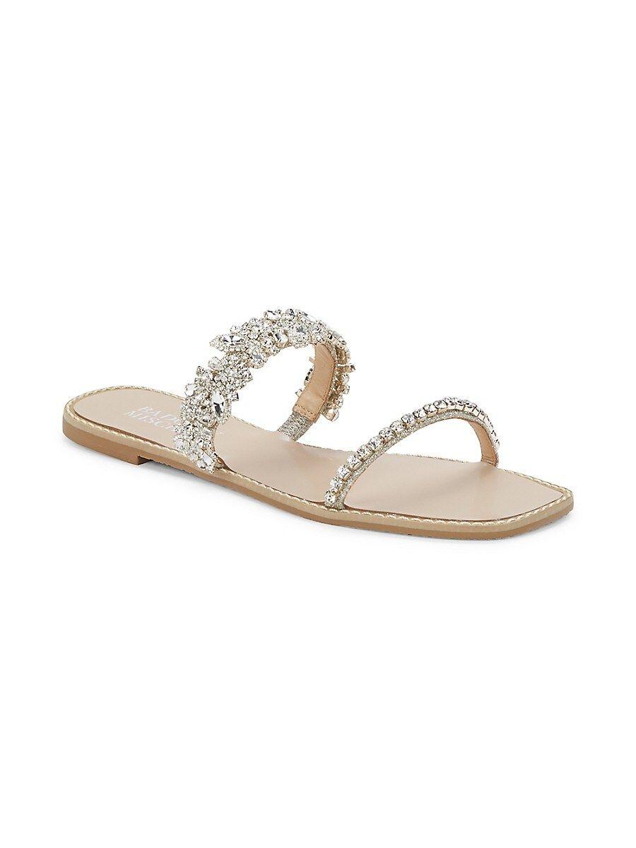 Badgley mischka jenelle embellished slide sandal clearance