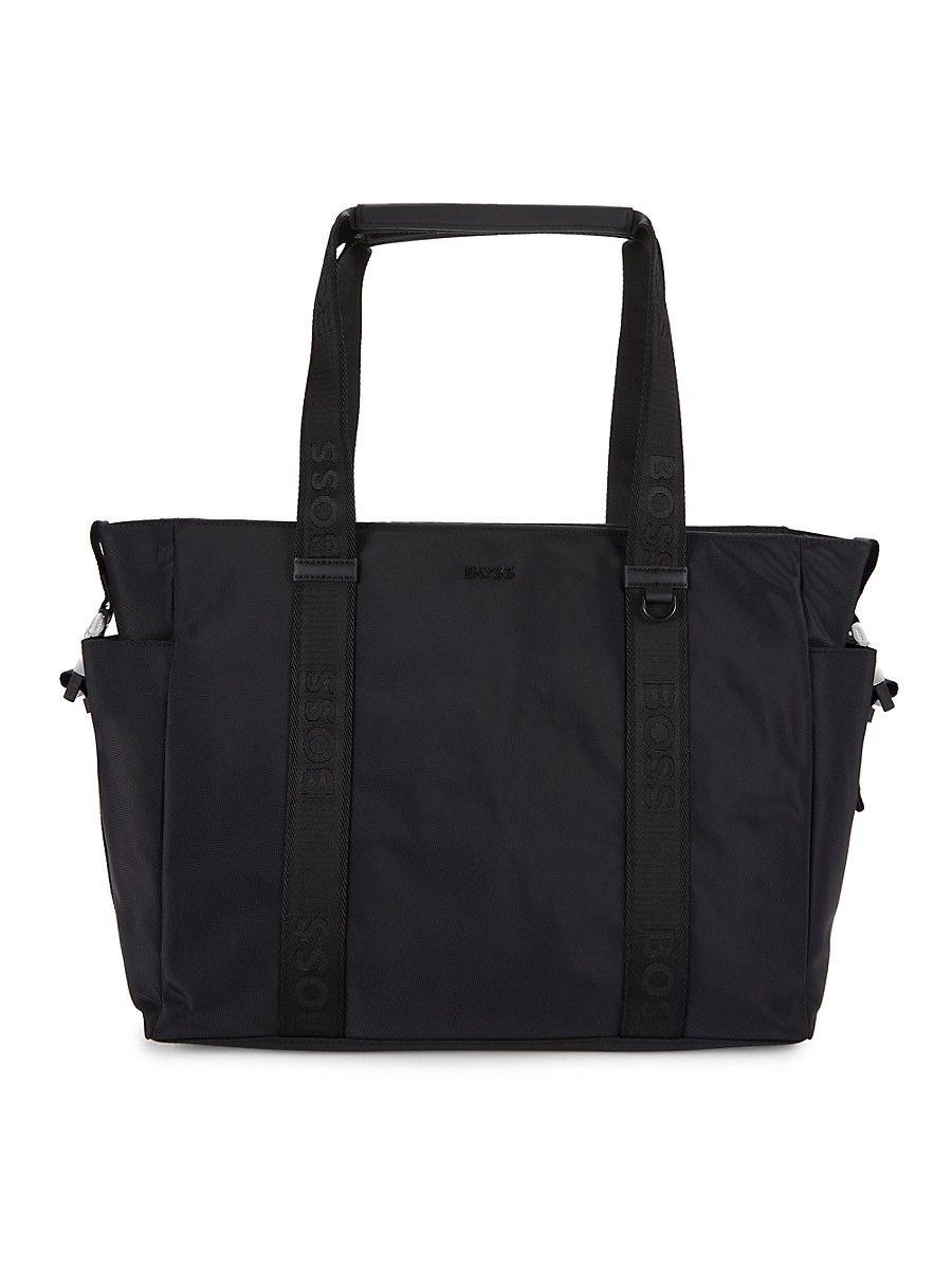 L gray nylon shopper bag