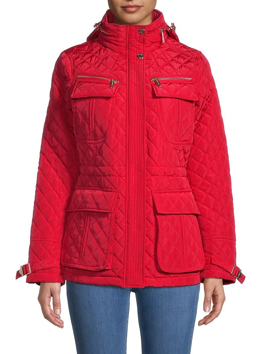 michael michael kors missy quilted anorak