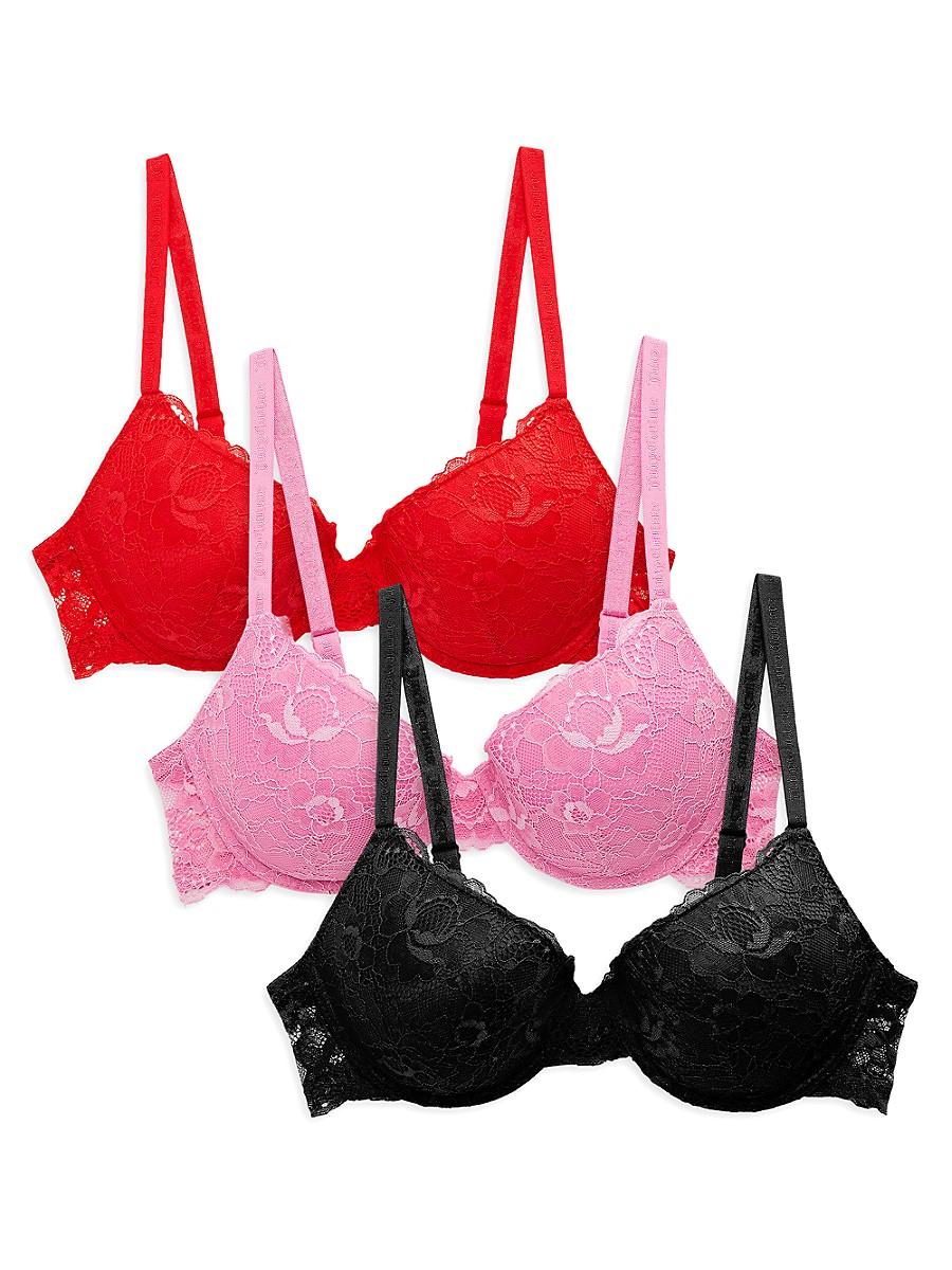 Juicy Couture 3-pack Lace Bra Set in Red