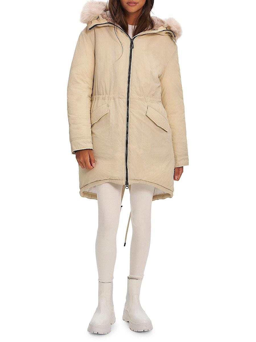 Noize Caroline Faux Fur Lined Parka Jacket in Natural Lyst Canada