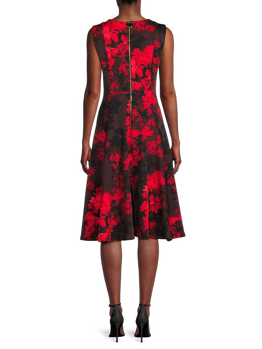 Calvin Klein Floral Sleeveless Dress in Red Lyst Canada
