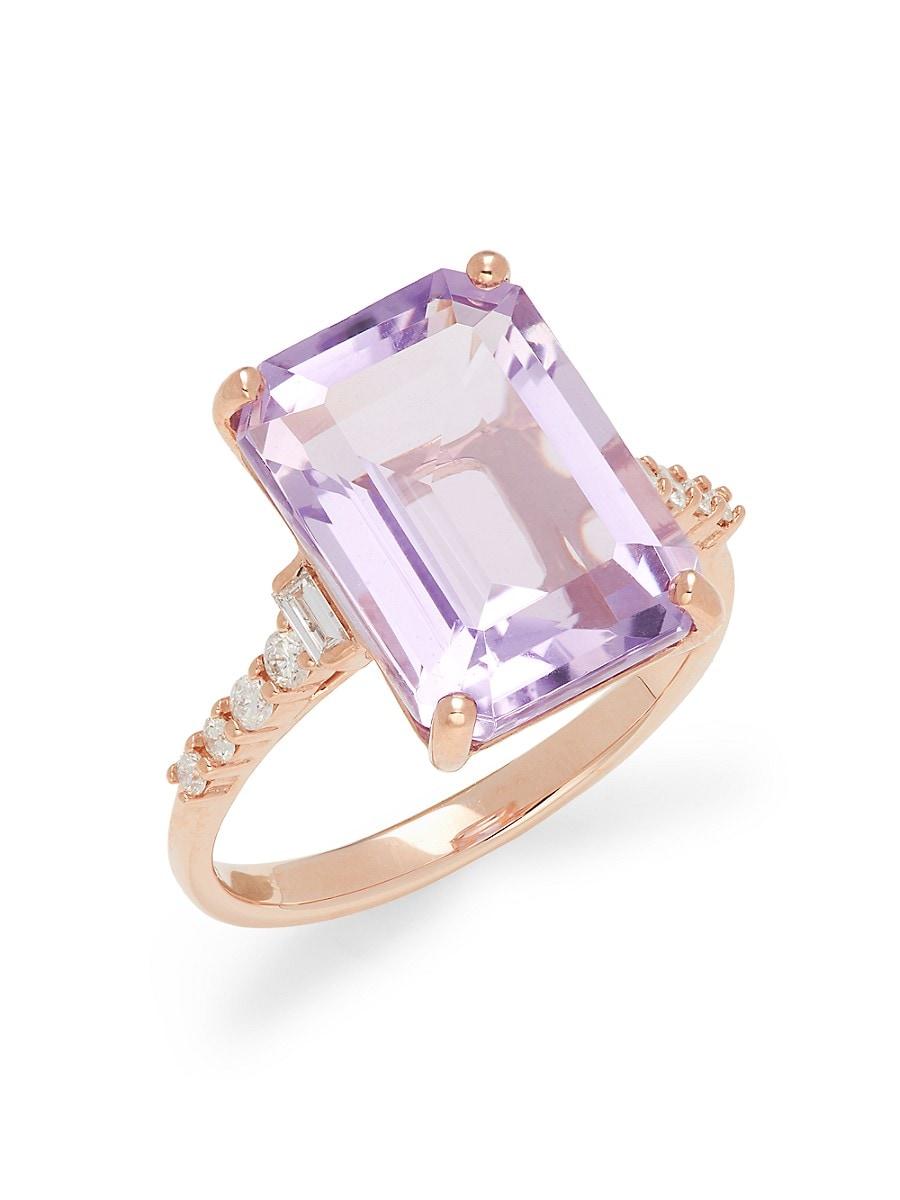 Effy 14k Rose Gold, Pink Amethyst & Diamond Cocktail Ring | Lyst Australia