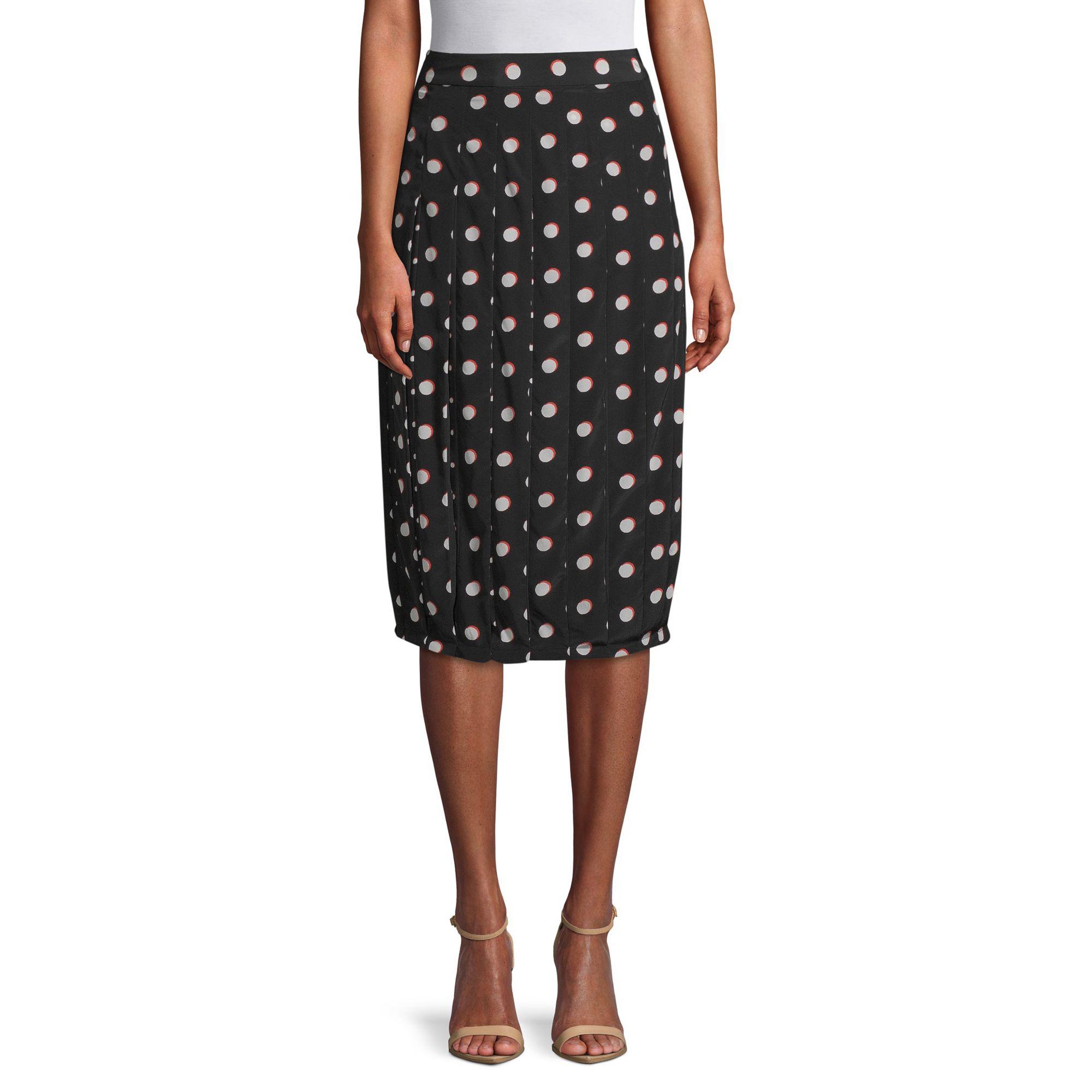 Marc Jacobs Polka Dot Silk Knee-length Skirt in Black - Lyst