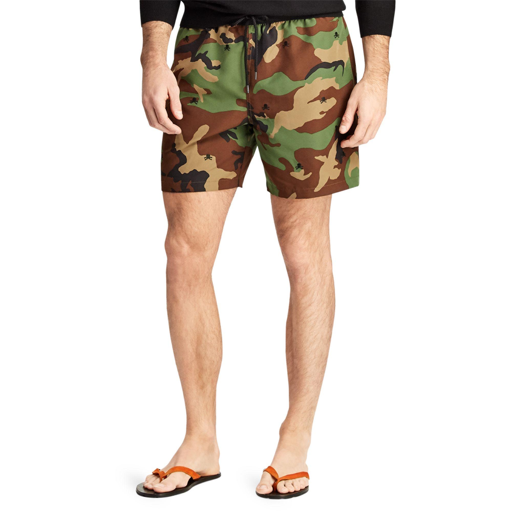 Polo Ralph Lauren 5 3⁄4" Traveler Camo Swim Trunks in Green for Men | Lyst