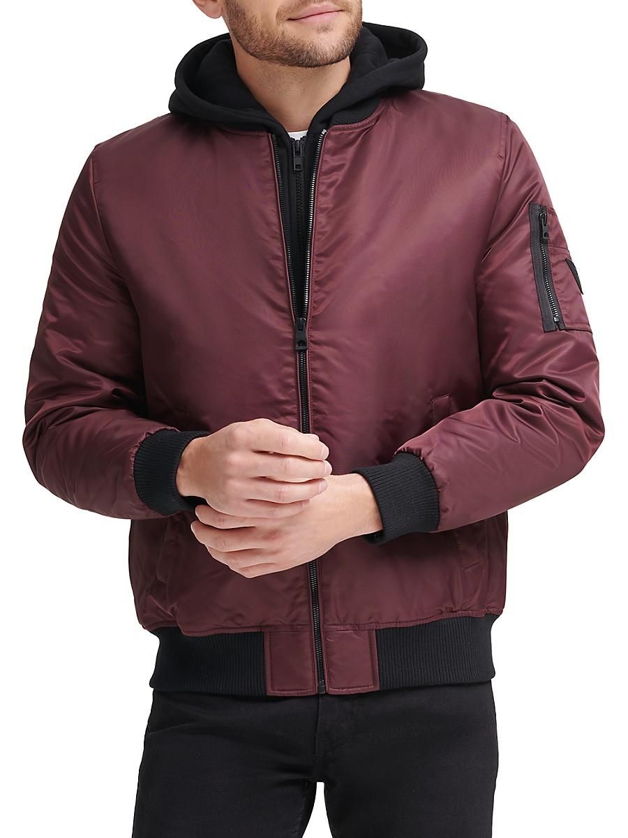 guess bomber jacket with hood