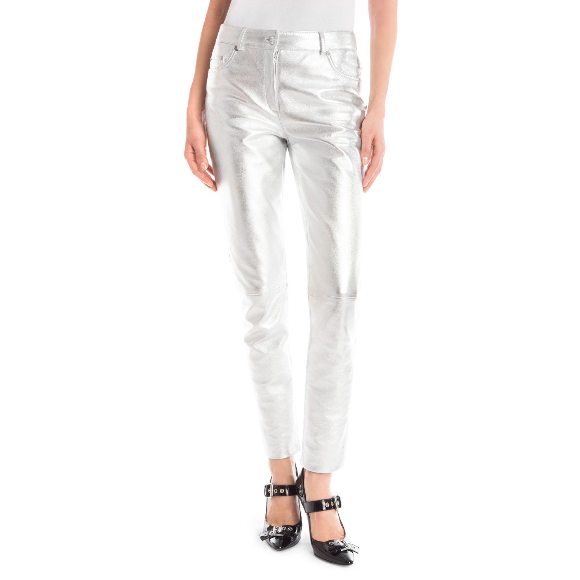 Moschino Metallic Leather Pants | Lyst 