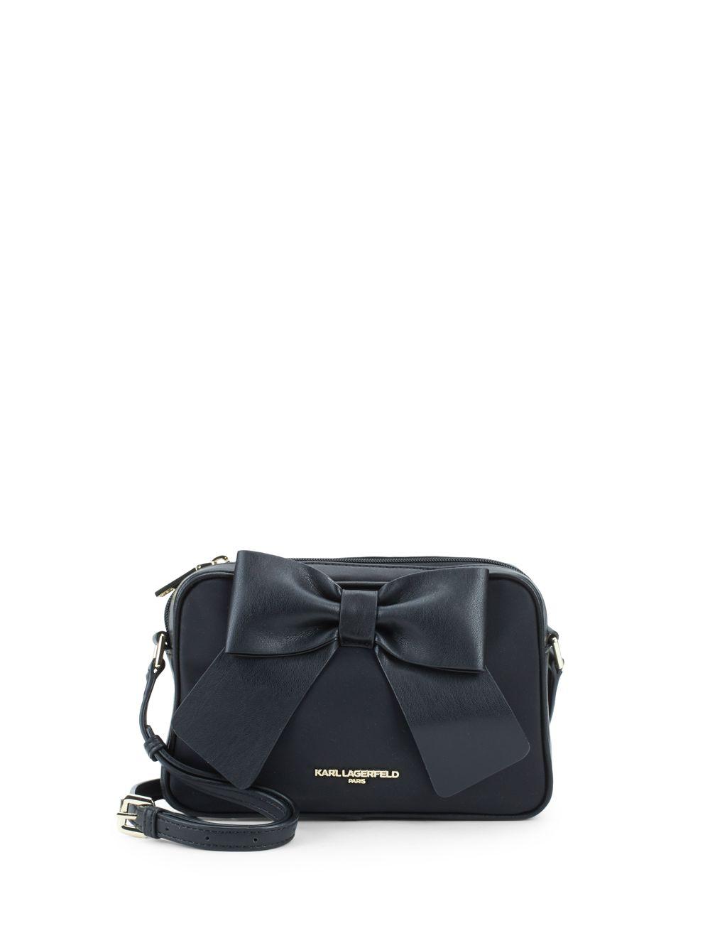 Karl Lagerfeld Bow Crossbody Bag in Black | Lyst