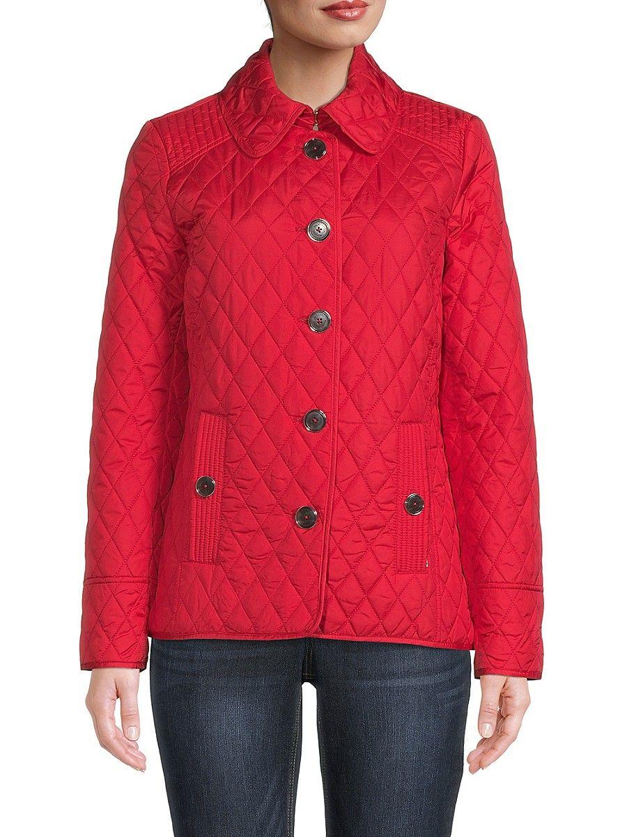 MICHAEL Michael Kors Quilted Jacket in Red | Lyst