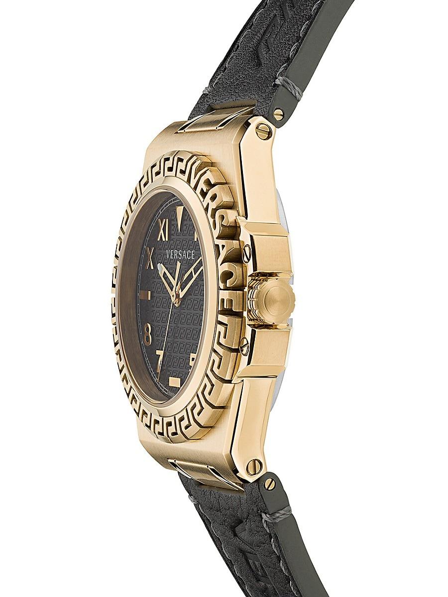 Versace Greca Reaction 44mm Ip Yellow Gold Stainless Steel Case