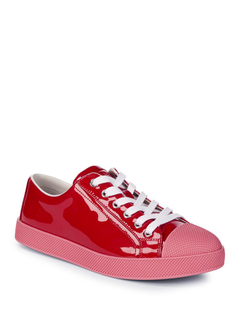 prada black and red sneakers