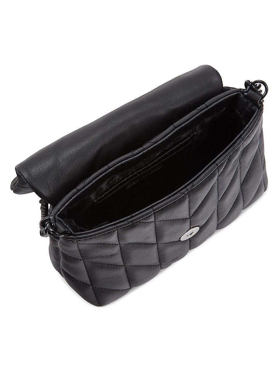 Karl Lagerfeld Small Lafayette Quilted Leather Crossbody Bag in Black | Lyst