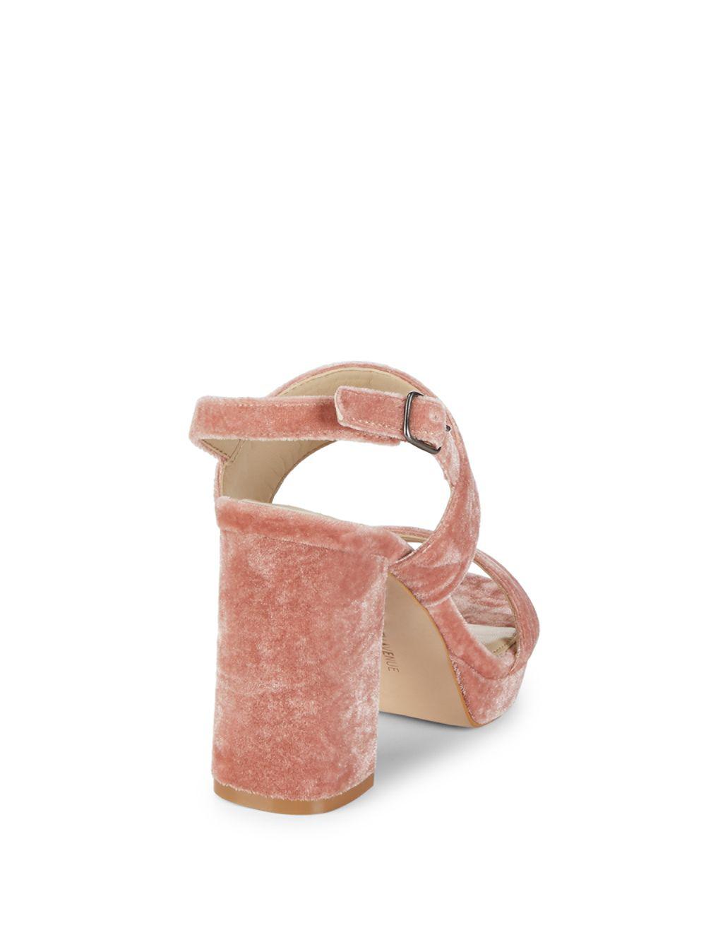 Blush velvet deals block heels