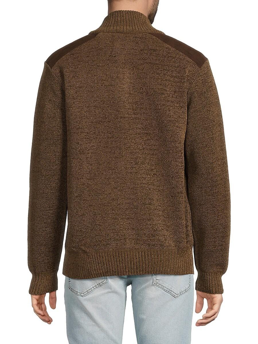 Buffalo David Bitton Westwood Mock Turtleneck Zip Sweater in Black