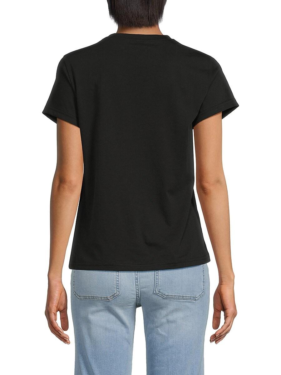 売れ筋商品|||7フォーオールマンカインド Tシャツ トップス レディース Women's Rhinestone Logo Cotton T-Shirt Cotton Black 7 For All Mankind T-shirts for Women | Online Sale up to 80