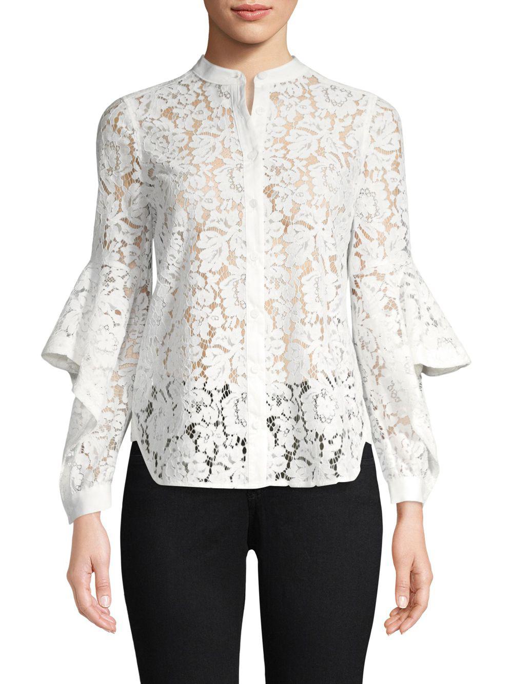 bcbg white lace top