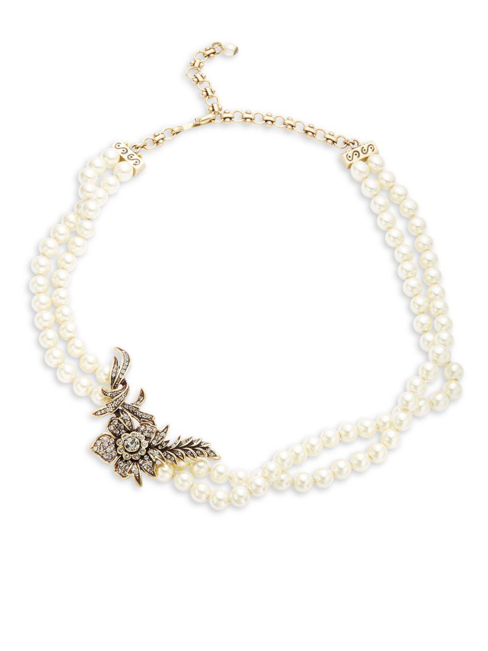 Heidi Daus Faux Pearl Necklace in Ivory (White) - Lyst