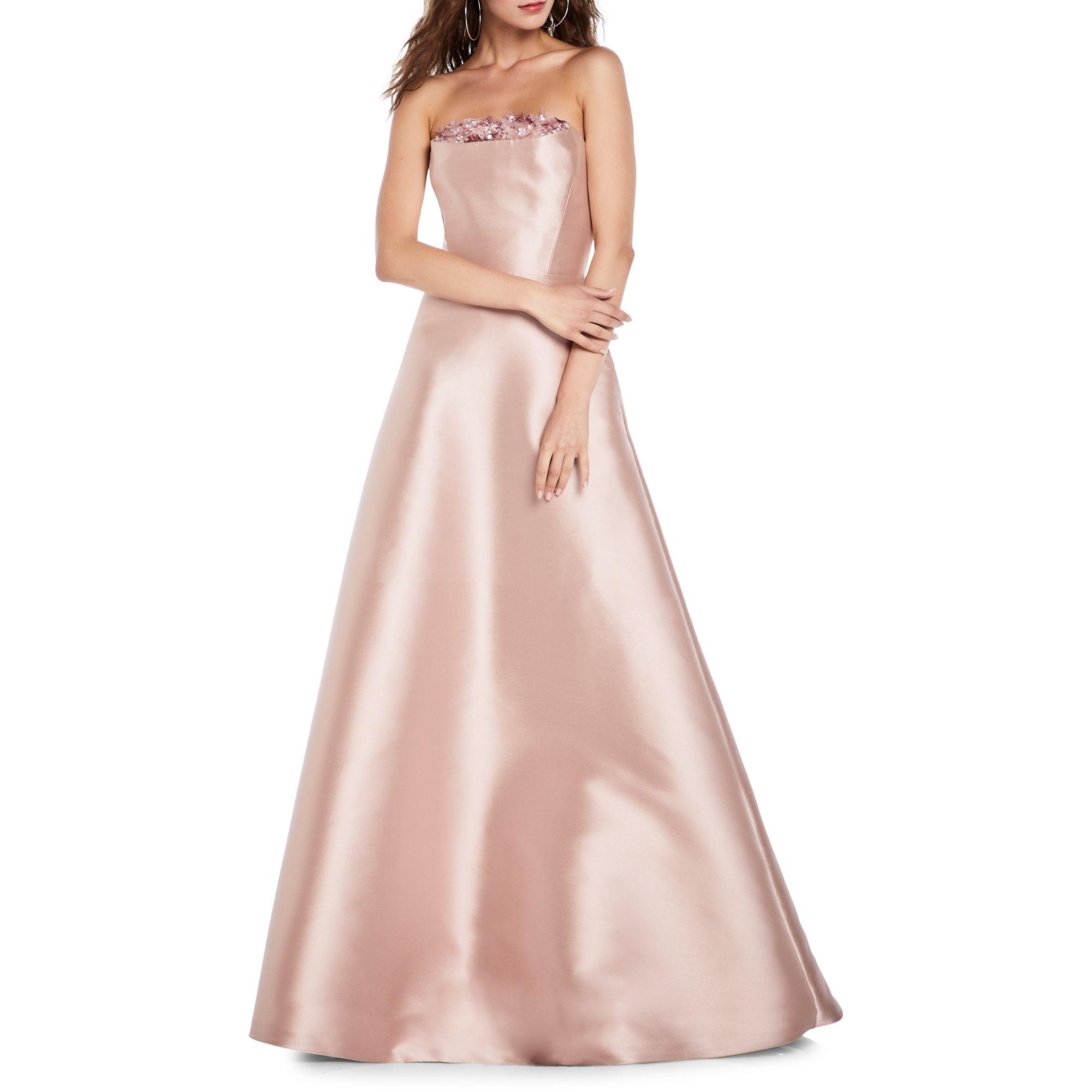 strapless blush gown