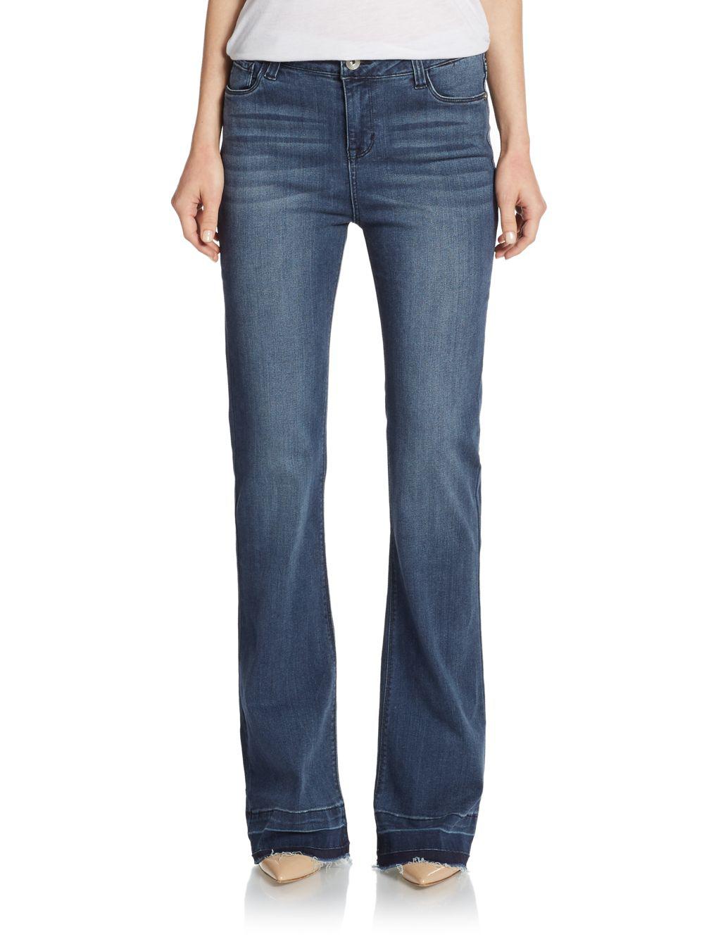 Lyst - Kensie High-rise Flare Jeans in Blue