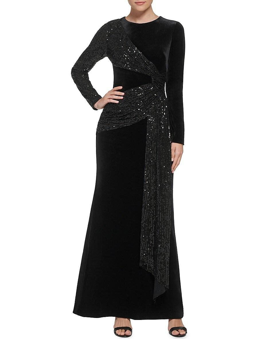 Lace & velvet sheath dress eliza j sales