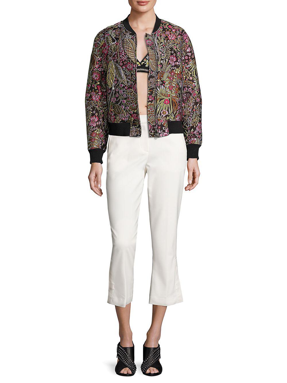 3.1 phillip lim floral cloque bomber jacket