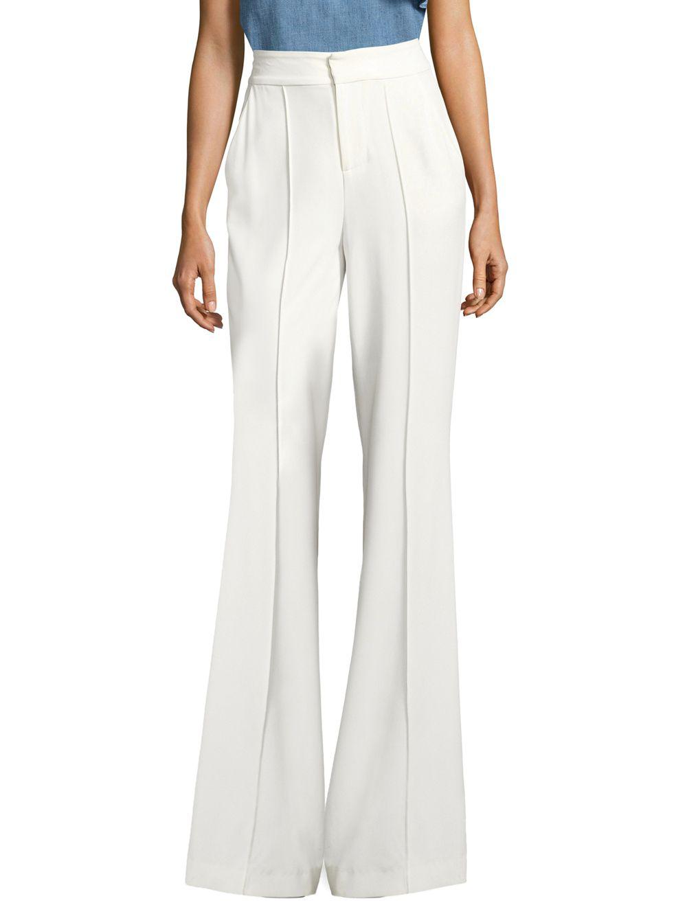 Alice + Olivia Dylan High-waist Wide-leg Pants in White | Lyst
