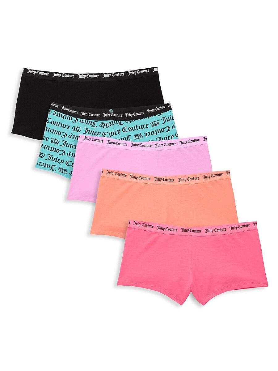 Juicy Couture 5-pack Logo Boyshorts in Pink