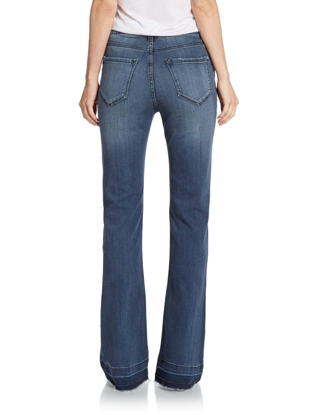 Kensie Jeans Womens Wide-leg Denim Blue High Rise Side Slit Distressed 8/29  New 