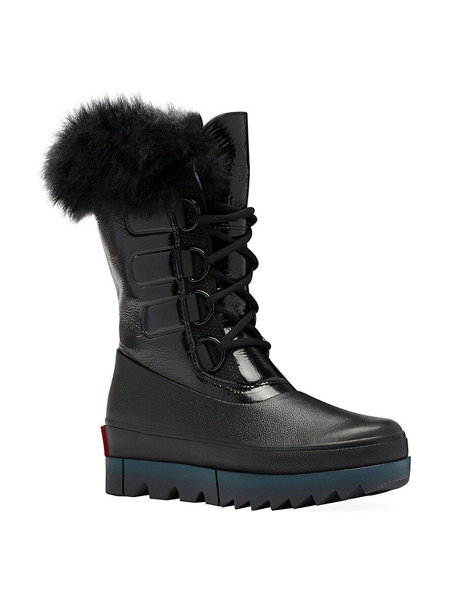 Sorel Joan Of Arctic Next Premium Shearling-trimmed Leather Boots in Black  | Lyst
