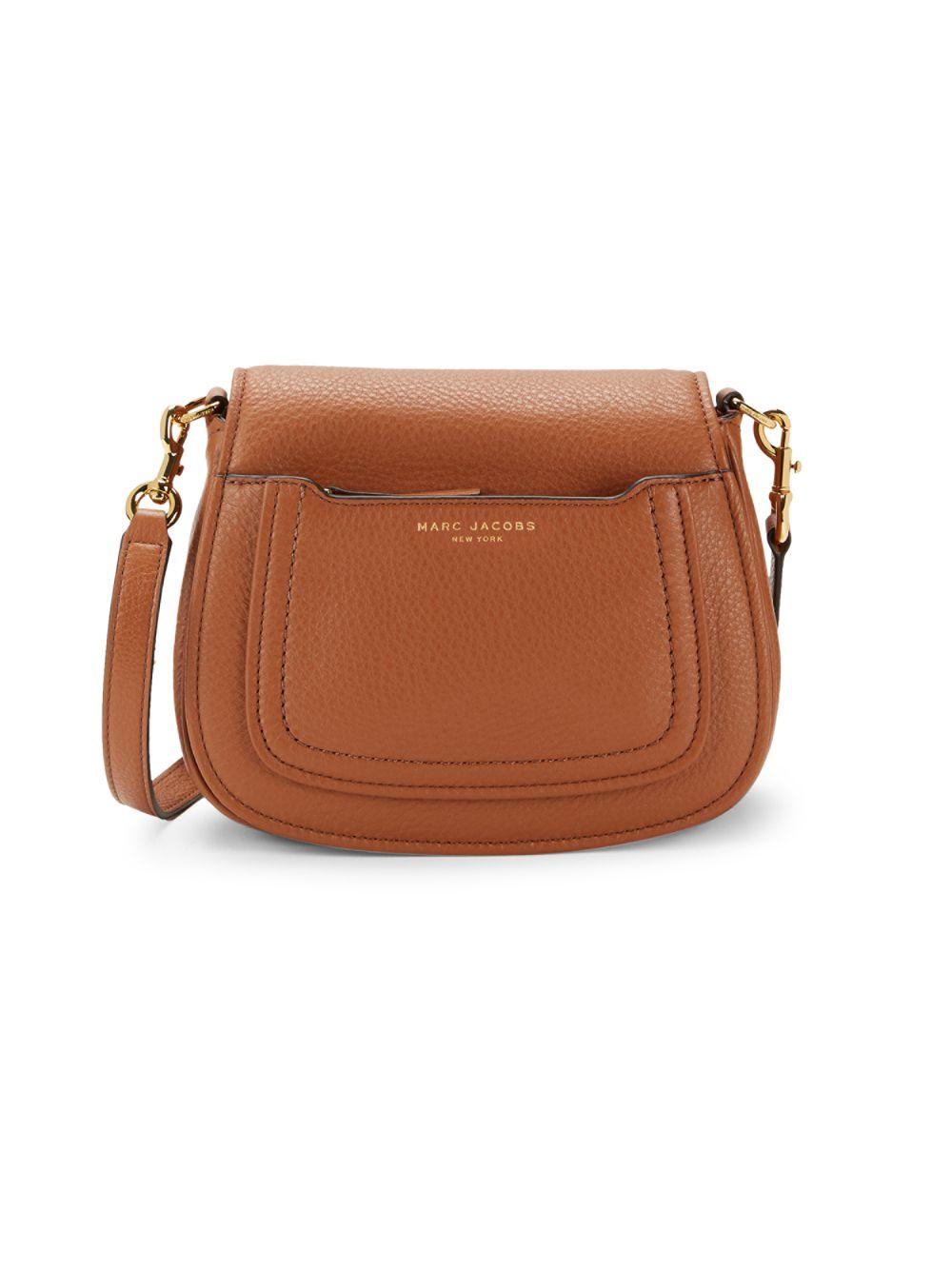 Marc Jacobs Pebbled Leather Mini Saddle Crossbody Bag in Brown - Lyst